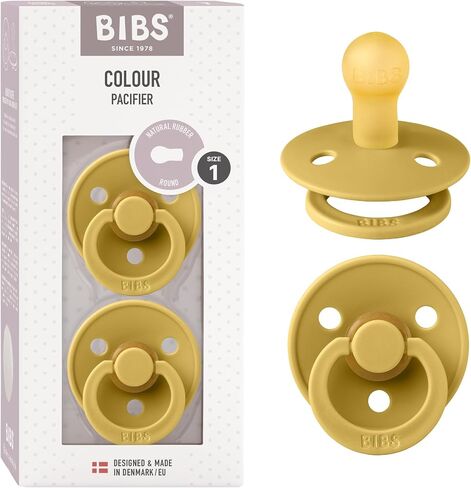 BIBS Pacifiers 0-6 Months | Pack of 2 Premium Soothers | BPA-Free Round Nipple | Made in Denmark | Blush/Ivory Color Pacifier in Kuwait