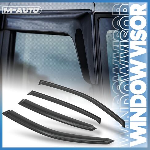 أقنعة نافذة التثبيت الخارجية من M-AUTO متوافقة مع 00-06 Chevy Tahoe، 00-06 GMC Yukon، 02-06 Cadillac Escalade/Escalade ESV/Escalade EXT، دروع حماية المطر بشريط، 4 قطع in Saudi Arabia