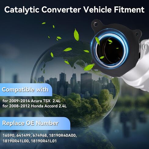 المحول الحفاز 16590 المحول الحفاز مع حشية لـ 2009-2014 Acura TSX، 2008-2012 Honda Accord 2.4L OE# 16590، 641499، 674968، 18190R40A00 (متوافق مع وكالة حماية البيئة) in Kuwait