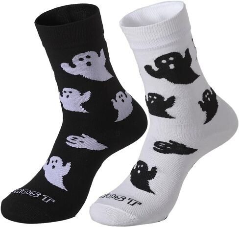 SherryDC Men's Halloween Pumpkins Bats Novelty Fun Crew Length Casual Dress Socks 2-Pack in Kuwait