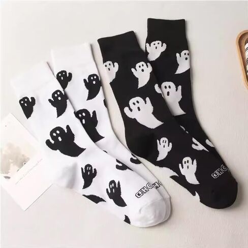 SherryDC Men's Halloween Pumpkins Bats Novelty Fun Crew Length Casual Dress Socks 2-Pack in Kuwait
