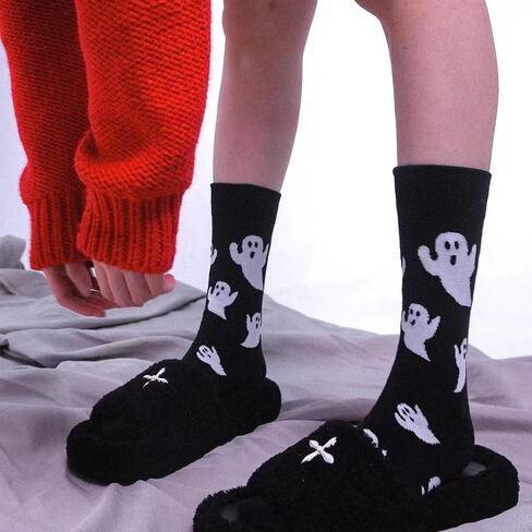 SherryDC Men's Halloween Pumpkins Bats Novelty Fun Crew Length Casual Dress Socks 2-Pack in Kuwait