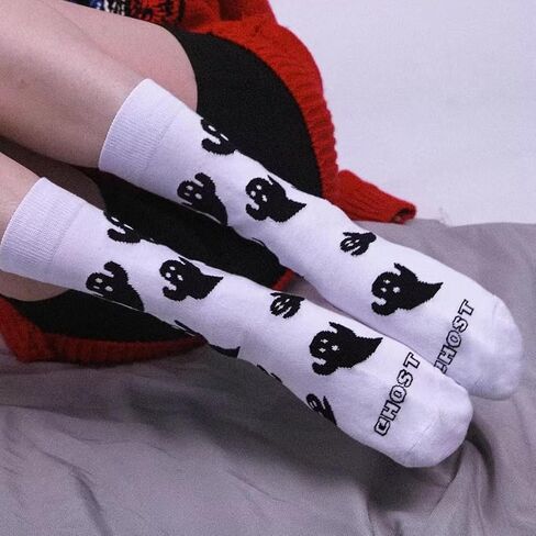 SherryDC Men's Halloween Pumpkins Bats Novelty Fun Crew Length Casual Dress Socks 2-Pack in Kuwait