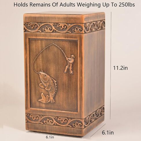 engmvwod Handmade Wooden Engraved Urn for Human Ashes Adult Male Female Satin Bag Cremation urns Box (Butterfly(250lbs)) in Kuwait