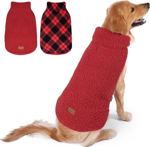 cyeollo Warm Dog Sweater Coat Jacket Thickened Thermal Sherpa Sweaters Reversible Fleece Vest Pet Clothes for Cold Weather Winter Dog Coats for Small Dogs Girl Pink Apparel in Saudi Arabia