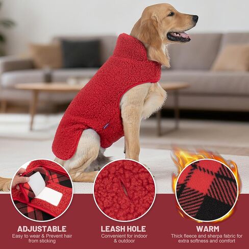 cyeollo Warm Dog Sweater Coat Jacket Thickened Thermal Sherpa Sweaters Reversible Fleece Vest Pet Clothes for Cold Weather Winter Dog Coats for Small Dogs Girl Pink Apparel in Saudi Arabia