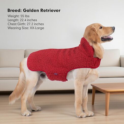 cyeollo Warm Dog Sweater Coat Jacket Thickened Thermal Sherpa Sweaters Reversible Fleece Vest Pet Clothes for Cold Weather Winter Dog Coats for Small Dogs Girl Pink Apparel in Saudi Arabia
