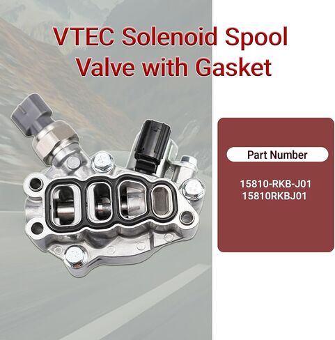 VTEC Solenoid Spool Valve with Gasket Compatible with Honda Accord Hybrid, Odyssey, 2005-2007, Pilot 2006-2008 Direct Solenoid Valve Replacement OE Number 15810-RKB-J01 in Kuwait