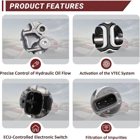 VTEC Solenoid Spool Valve with Gasket Compatible with Honda Accord Hybrid, Odyssey, 2005-2007, Pilot 2006-2008 Direct Solenoid Valve Replacement OE Number 15810-RKB-J01 in Kuwait