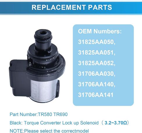 ملف لولبي قفل محول عزم الدوران 926-408 (3.2-3.7Ω)، متوافق مع ناقل الحركة Subaru TR580، TR690 CVT، متوافق مع Subaru Legacy Outback Impreza Forester Crosstrek WRX (أسود 3.2-3.7Ω) in Kuwait