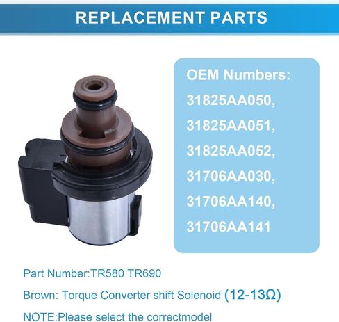 ملف لولبي قفل محول عزم الدوران 926-408 (3.2-3.7Ω)، متوافق مع ناقل الحركة Subaru TR580، TR690 CVT، متوافق مع Subaru Legacy Outback Impreza Forester Crosstrek WRX (أسود 3.2-3.7Ω) in Kuwait