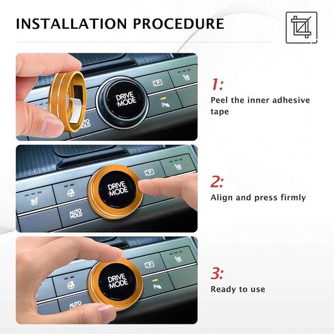 for 2024-2026 Hyundai Kona Accessories - DvlynAuroa 1-Piece Aluminum Alloy Drive Mode Knob Cover Trim (Orange), Tool-Free Install, Interior Upgrade & Knob Protection in Saudi Arabia