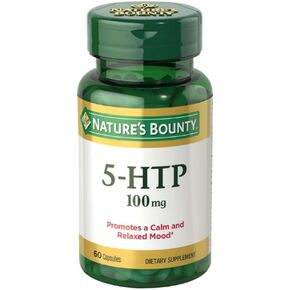 حبوب منع الحمل والمكملات الغذائية 5-HTP من Nature's Bounty، تدعم الحالة المزاجية الهادئة والمريحة، 100 مجم، 60 كبسولة in Saudi Arabia