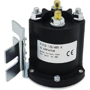 T1215-125 DC Contactor Relay, 125A High Current, 12V/24V/48V Compatible, Silver Alloy Contacts for Electric Vehicles, Forklifts, Winches (48V) in Kuwait