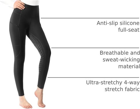 Harrison Howard Women's Full Seat Silicon Grip Equestrian Breeches Horse Riding Tights High Waisted Leggings for Women in Saudi Arabia