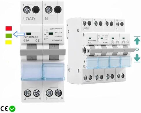 GYHO9 Manual Transfer Switch, Dual Power Conversion with Indicator, MTS Isolating Switch (3P 63A) in Saudi Arabia