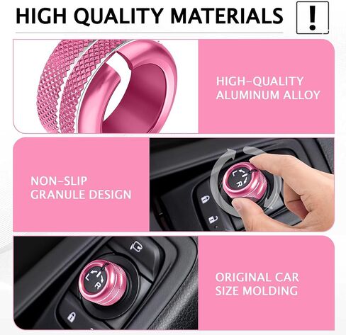 for 2019-2024 Subaru Forester Accessories & 2018-2023 Crosstrek & Impreza, 5-Pieces Aluminum Alloy Knob Covers Trim Set (Pink) Fits Push Start, Volume & Rearview Mirror in Saudi Arabia