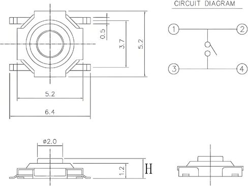 SMD Tactile Push Button Switch, 4x4mm Mini Momentary Tact Switch, 10-Pack PCB Mount (4x4x3mm) in Saudi Arabia