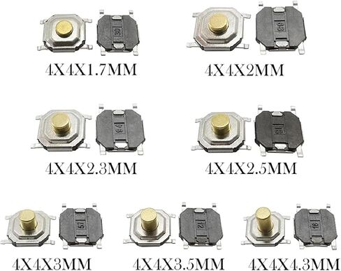 SMD Tactile Push Button Switch, 4x4mm Mini Momentary Tact Switch, 10-Pack PCB Mount (4x4x3mm) in Saudi Arabia