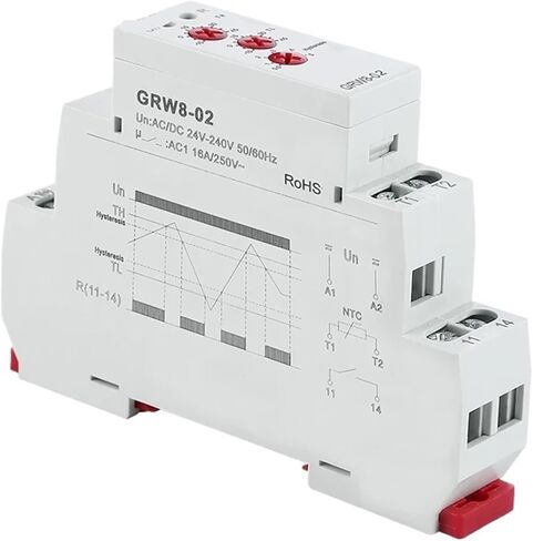 1 قطعة GRW8-01/02 Din السكك الحديدية التحكم في درجة الحرارة التتابع 16A AC/DC24-240V مع مستشعر NTC مقاوم للماء التدفئة والتبريد (مستشعر GRW8-02-0.5m) in Kuwait