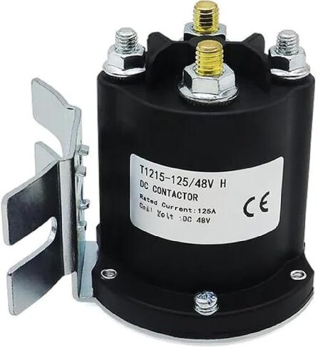 مرحل موصل T1215-125 DC، تيار عالي 125 أمبير، متوافق مع 12 فولت/24 فولت/48 فولت، اتصالات من سبائك الفضة للسيارات الكهربائية والرافعات الشوكية والروافع (48 فولت) in Kuwait