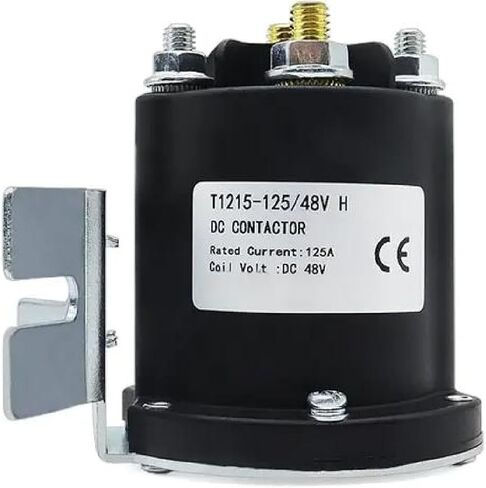 مرحل موصل T1215-125 DC، تيار عالي 125 أمبير، متوافق مع 12 فولت/24 فولت/48 فولت، اتصالات من سبائك الفضة للسيارات الكهربائية والرافعات الشوكية والروافع (48 فولت) in Kuwait