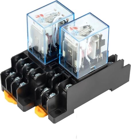 MY2NJ MY4NJ Electromagnetic Power Relay with Socket Base, AC 220V, DPDT 2NO 2NC, 8 Pin DIN Rail Mount, 5A 240V AC (AC 110V) in Saudi Arabia