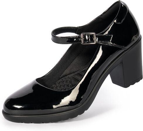 Cusolemore Mary Jane Heels with Arch Support, Closed Round Toe Chunky Pumps for Women, Comfortable Block Heel Dress Shoes in Saudi Arabia