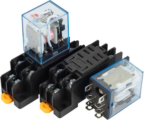 LY2NJ HH62P مرحل الطاقة الكهرومغناطيسية مع قاعدة المقبس، 10A 8 Pin، حامل السكك الحديدية DIN، تصميم مدمج (DC12V) in Saudi Arabia