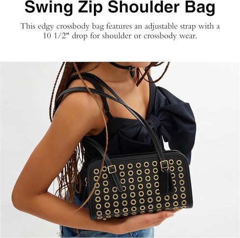 Coach The Coach Originals Glovetanned Leather Swing Zip, Black in Kuwait