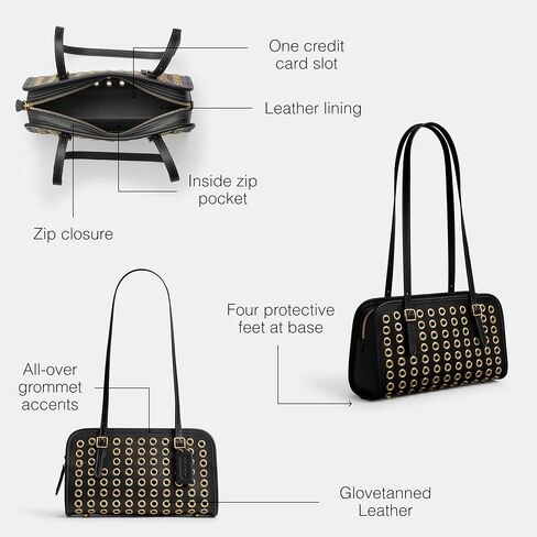 Coach The Coach Originals Glovetanned Leather Swing Zip, Black in Kuwait