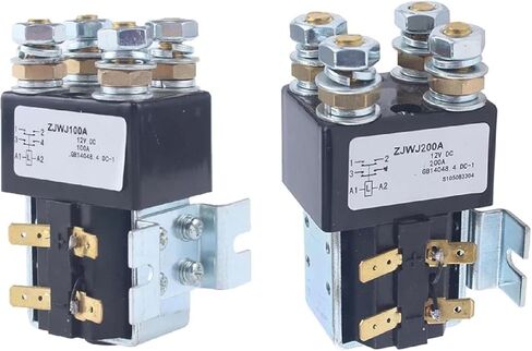 موصل ZJWJ100A DC، مرحل عالي التحمل 12 فولت 100 أمبير مع 2 جهات اتصال مفتوحة عادة للمركبات الكهربائية والرافعات الشوكية والآلات الهندسية (ZJWJ200A 72 فولت) in Kuwait