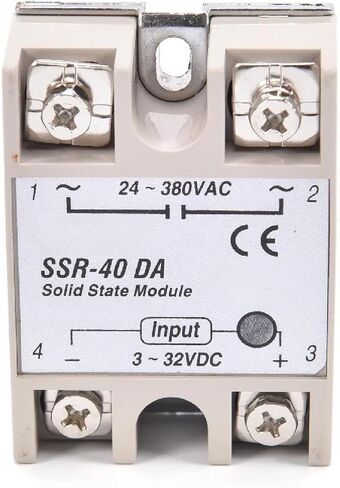 SSR-40 DA Solid State Relay, 40A DC Control AC, 3-32VDC Input, 24-380VAC Output, Industrial Module with Protective Flag in Saudi Arabia
