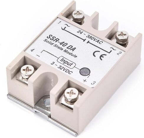 SSR-40 DA Solid State Relay, 40A DC Control AC, 3-32VDC Input, 24-380VAC Output, Industrial Module with Protective Flag in Saudi Arabia