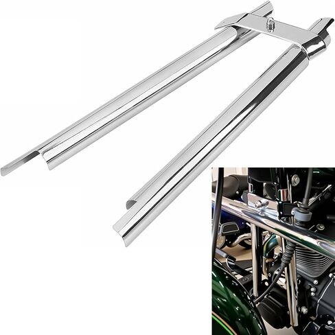 Front Frame Down Tube Covers for Harley Softail Fat Boy Heritage Deluxe Springer Slim Twin Cam Convertible Night Train Breakout Cross Bones Standard Custom CVO FLSTF FLSTN FLST (Chrome) in Saudi Arabia