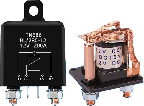 TN686 High Current Automotive Relay, 12V DC 200A Power Starting Relay for Heavy Duty Truck and Motor Applications, Model RL/280-12 (12V 120A) in Saudi Arabia