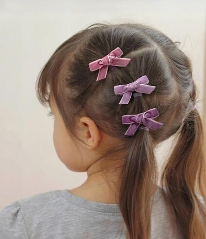 Velvet Mini Bows for Baby Girls, 20pcs Boutique Tiny Baby Hair Clips, Fully Lined Hair Barrettes Alligators for Infants Toddlers Fine Hair by Cherssy in Saudi Arabia