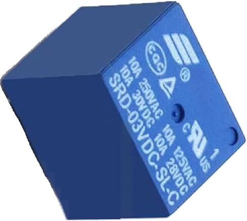 SRD 5-Pin Power Relay، 10 حزم، غلاف أزرق، تصنيف 10A 250VAC، خيارات جهد متعددة 3V-24V DC، مكون إلكتروني لمشاريع الدوائر (24VDC SRD-24VDC-SL-C) in Kuwait