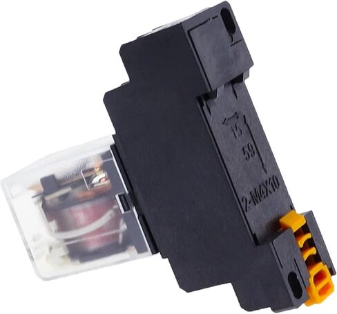 مرحل الطاقة LY2NJ DPDT مع قاعدة المقبس، 8 دبوس HH62P JQX-13F، غطاء شفاف، مرحل الوقت للتحكم الصناعي والأتمتة (220 فولت تيار مستمر) in Saudi Arabia