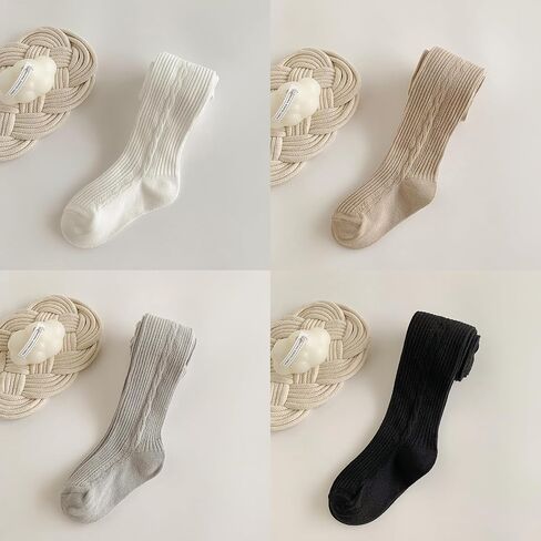 Baby Girl Cable Knit Leggings Stocking Tights Footed Pants Toddler Kids Cotton Warm Pantyhose 1-8Years in Kuwait