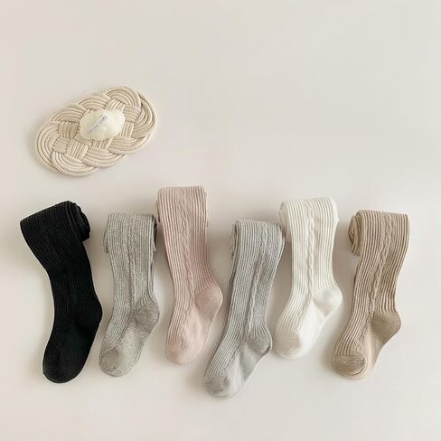 Baby Girl Cable Knit Leggings Stocking Tights Footed Pants Toddler Kids Cotton Warm Pantyhose 1-8Years in Kuwait