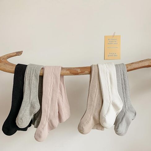 Baby Girl Cable Knit Leggings Stocking Tights Footed Pants Toddler Kids Cotton Warm Pantyhose 1-8Years in Kuwait