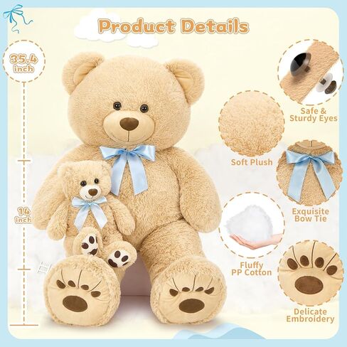 موريس موس دمية يونيكورن محشوة عملاقة بطول 4 اقدام، دمية يونيكورن محشوة كبيرة 2 في 1، دمية يونيكورن محشوة كبيرة 2 في 1 للفتيات الصغيرات في عيد الميلاد والكريسماس وعيد الحب in Kuwait