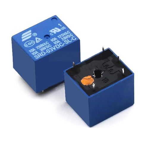 SRD 5-Pin Power Relay, 10 Pack, Blue Plastic Housing, 10A 250VAC Rating, Compatible with 3V/5V/12V/24V DC, for Industrial and Electronic Applications (6VDC SRD-06VDC-SL-C) in Saudi Arabia