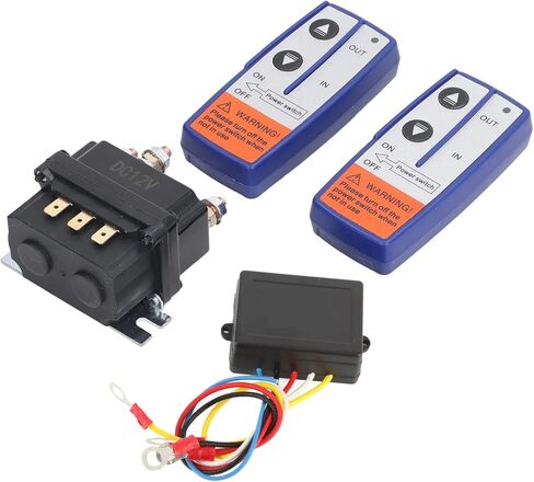 طقم مرحل للتحكم عن بعد للونش DC12V 250A، نظام موصل تحكم لاسلكي عالي التحمل للمركبات الصناعية، أسود in Kuwait