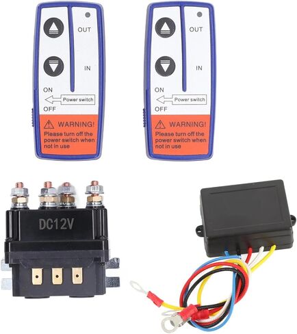طقم مرحل للتحكم عن بعد للونش DC12V 250A، نظام موصل تحكم لاسلكي عالي التحمل للمركبات الصناعية، أسود in Kuwait