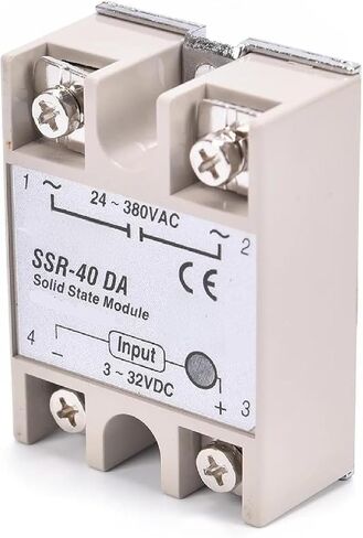 وحدة ترحيل الحالة الصلبة SSR-40DA، 40 أمبير من التيار المستمر إلى التيار المتردد، مدخل 3-32 فولت تيار مستمر، مخرج 24-380 فولت تيار متردد، مع علم الحماية in Saudi Arabia