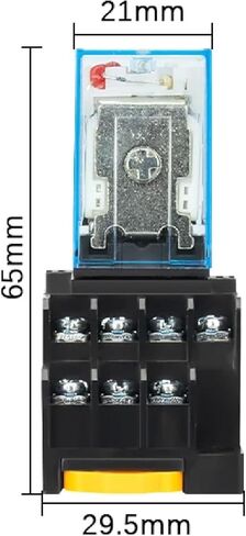 MY2NJ MY4NJ Power Relay with Socket Base, 8 Pin DPDT Electromagnetic Relay, AC 220V, DIN Rail Mount, Clear Blue and Black, 5A 240V AC (DC 12V) in Kuwait