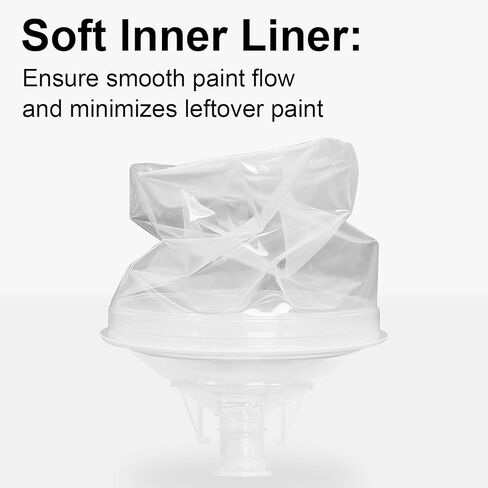 Disposable Paint Cups System 600ml (20oz) for HVLP Automotive Spray Gun, PPS Compatible Mixing Measuring Filter Cups with 125 Micron Strainer, 50 Lids & Liners, Hard Cup, Plugs, Stirring Stick in Kuwait