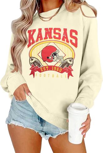 MyHalf Game Day Sweatshirt Football Dorts: Women Gameday Sequin Outfits Football Fan Game Shirt Long Sleeve قمم غير رسمية in Saudi Arabia